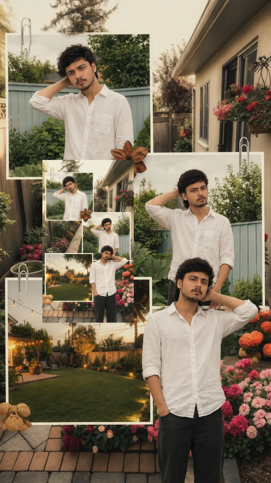 Vintage Garden Photo Collage – “Golden Hour Memories”