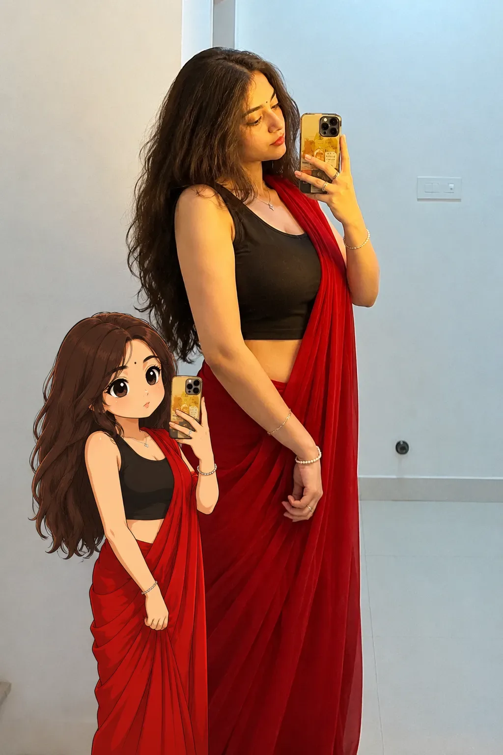 Transform the uploaded person into a Crayon Shin-chan-inspired 2D cartoon character, matching the supplied reference images.