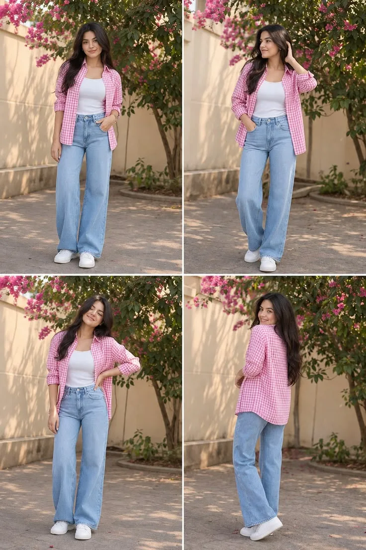 Create an ultra-realistic, high-resolution vertical 4:5 four-panel fashion photoshoot collage of me, using my uploaded photo as the ONLY