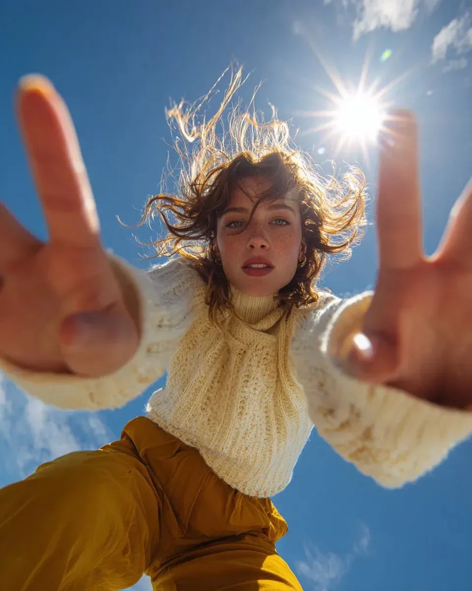 Fashion Editorial Fisheye Woman Portrait