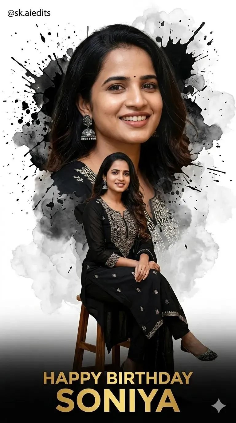 Girl birthday viral photo PROMPT:- Create a high-quality, professional birthday poster of Indian woman soniya.