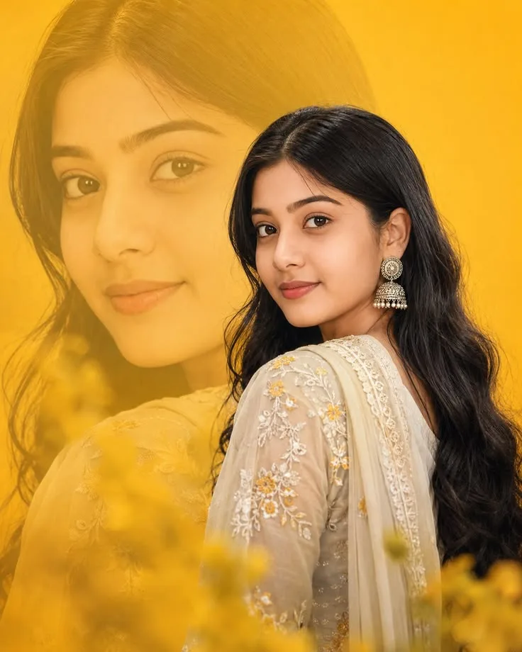 Use my uploaded photo as the exact face and identity reference A professional, high-quality portrait of an 18-year-old girl named Payal.