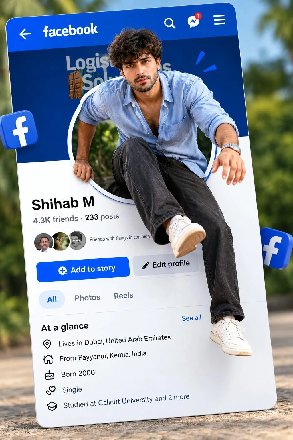 Create an ultra-realistic, high-resolution 3D social-media-style composition based exactly on the uploaded reference image.