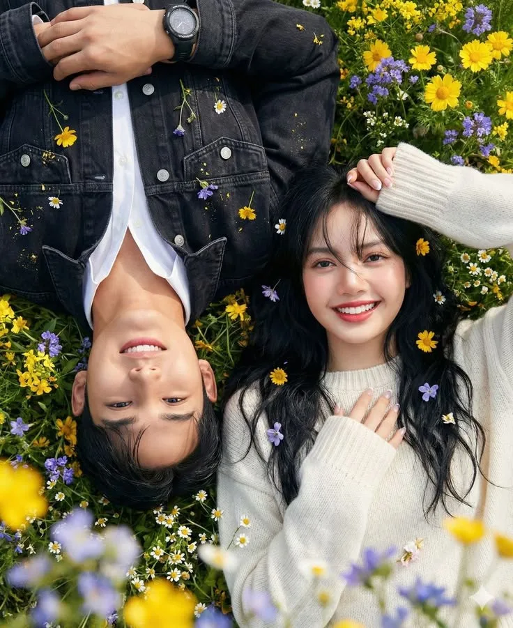 Create a highly realistic, ultra-cinematic romantic lifestyle portrait inspired by the composition and mood of the reference image.