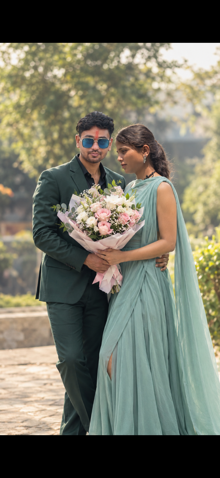 Create a photorealistic, ultra-realistic, high-end cinematic vertical 9:16 couple portrait, closely inspired by the uploaded reference
