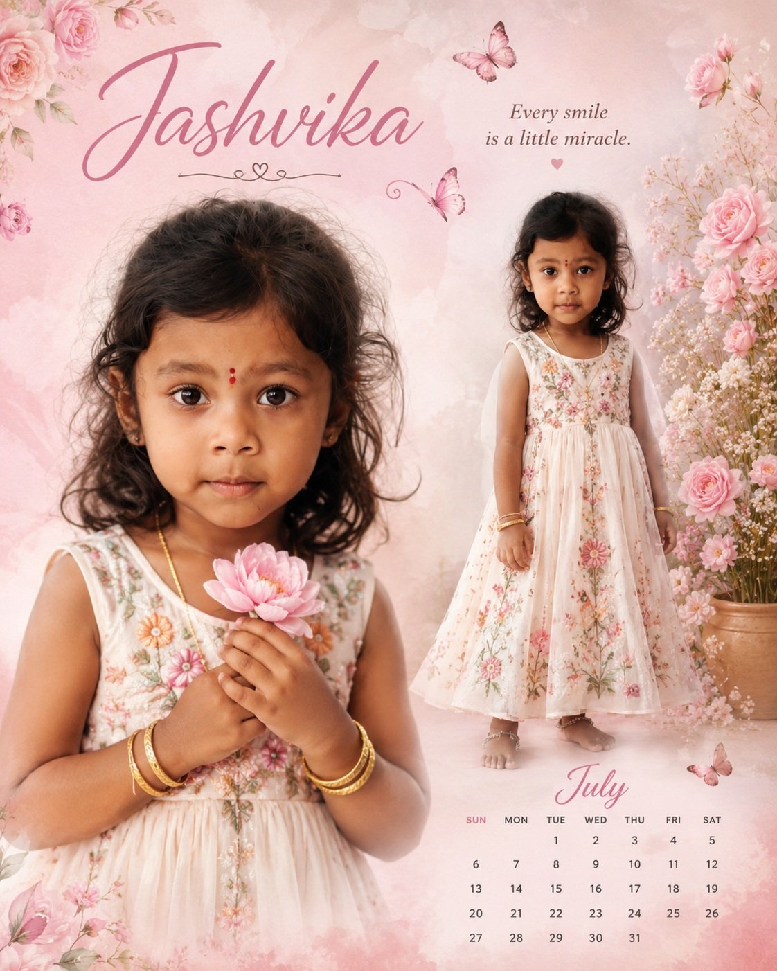 South Indian Girl Portrait Collage