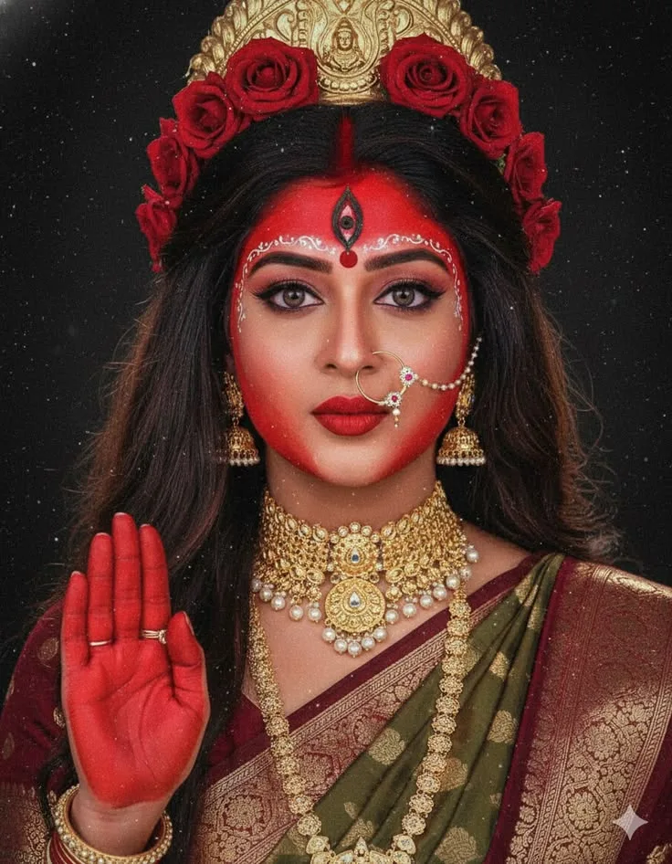 Create a high-resolution vertical 4:5 cinematic devotional portrait inspired by the reference image.
