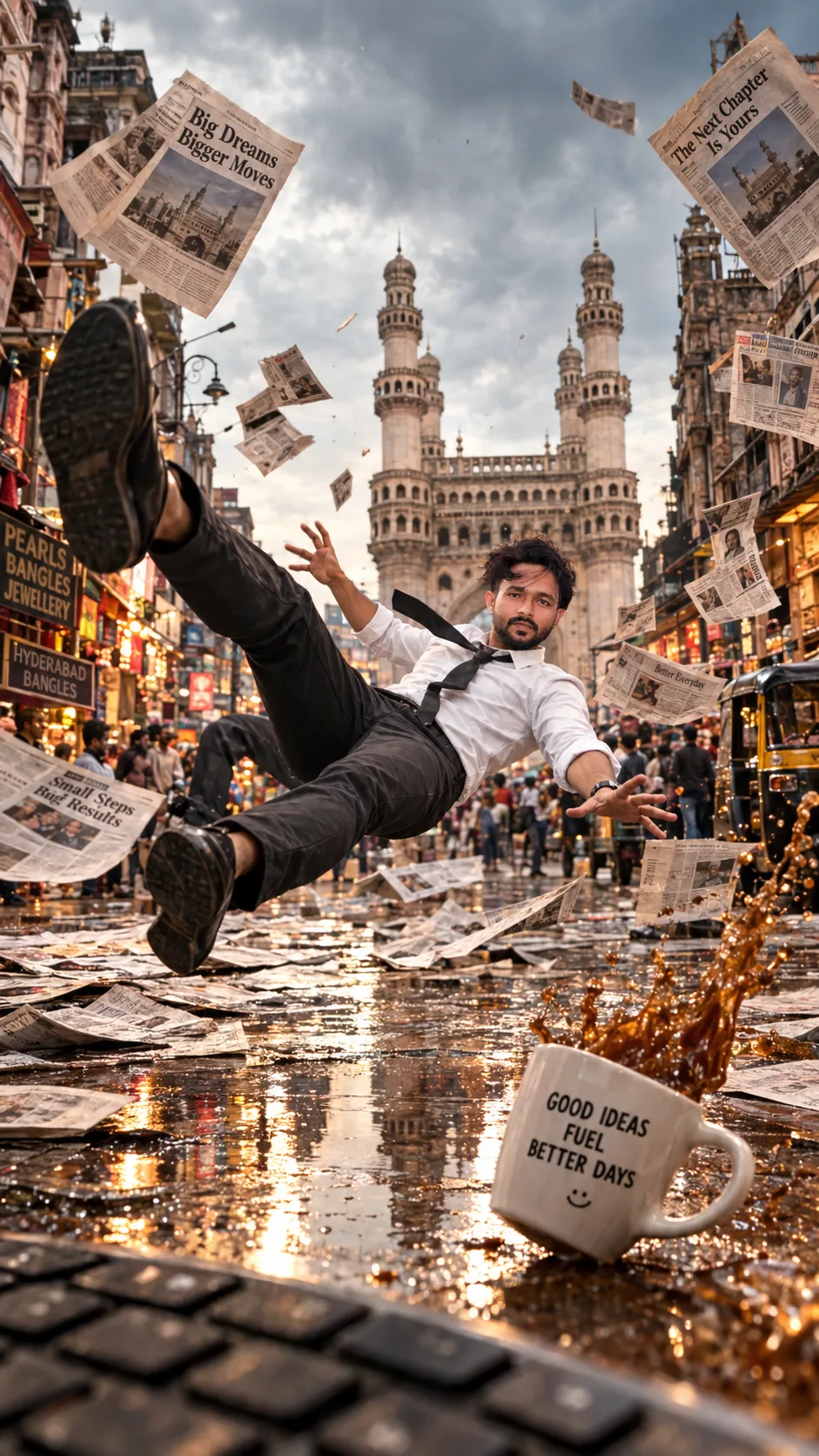 Create a highly photorealistic cinematic fashion photograph in vertical 9:16 format.