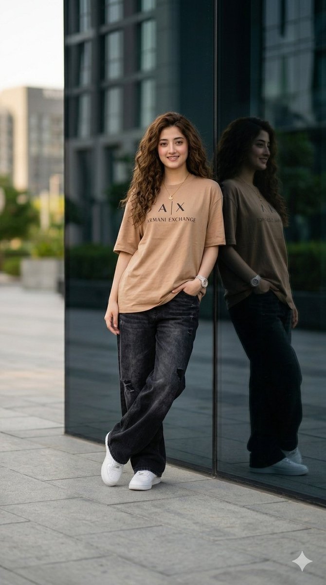 Image Using On Gamini Nano Banana Pro Prompt💬 Create a cinematic, ultra-realistic full-body portrait of a stylish 20-year-old girl leaning