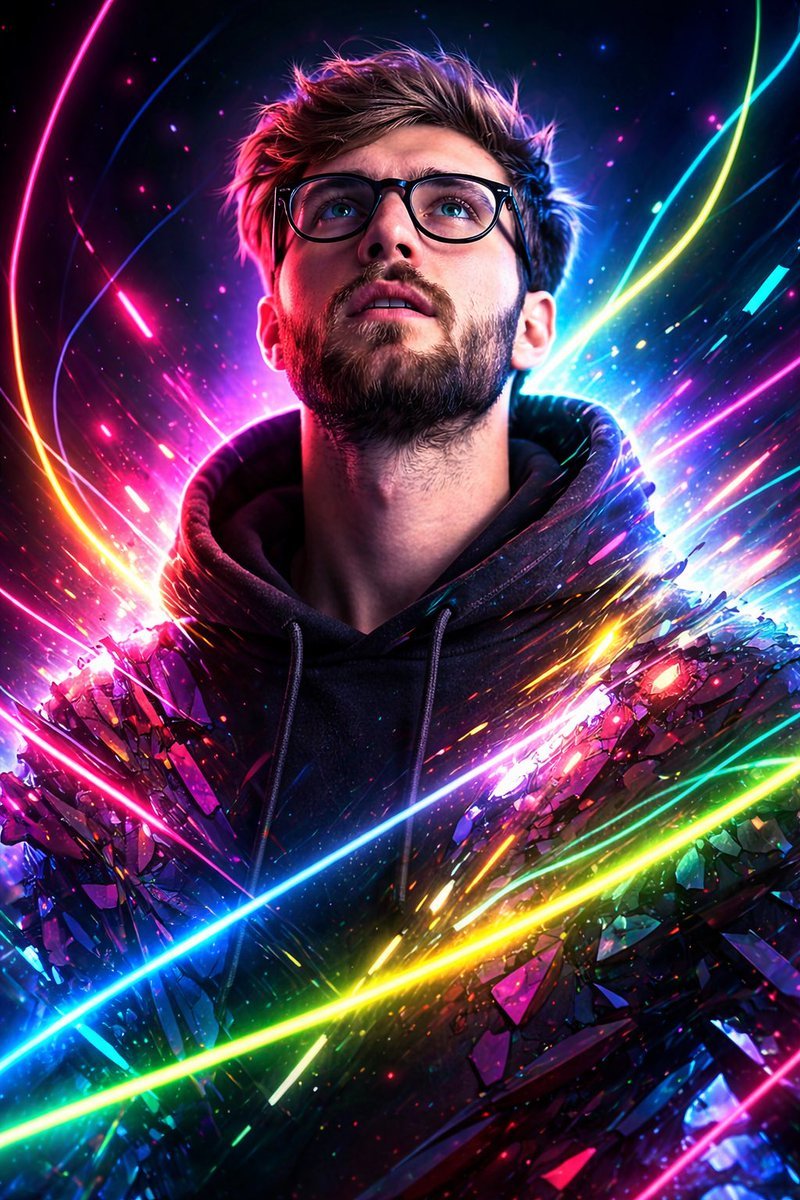 Euphoric Neon Digital Portrait