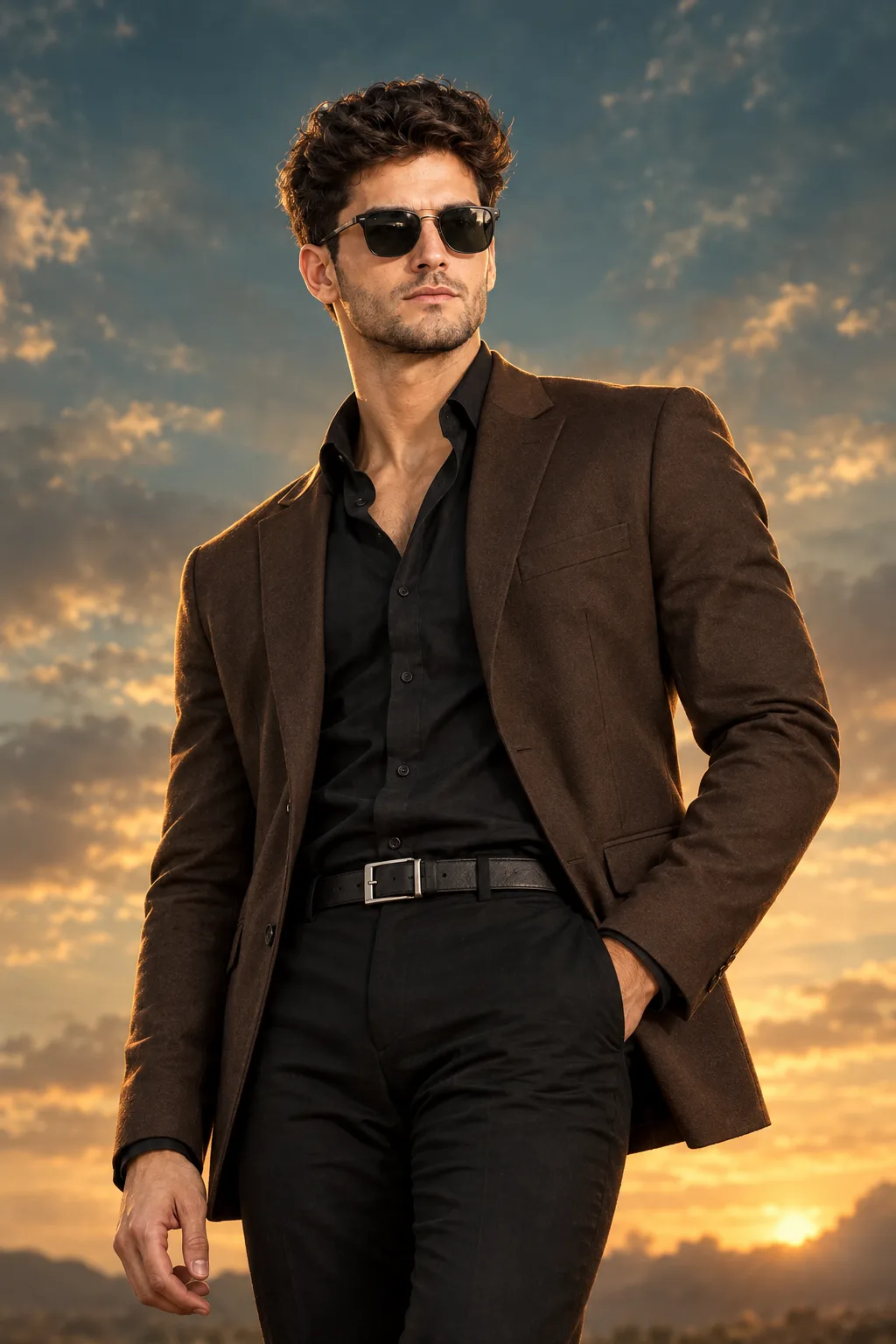 Create a 2:3 aspect ratio, ultra-realistic cinematic movie poster portrait of a powerful male lead, using the provided reference image of