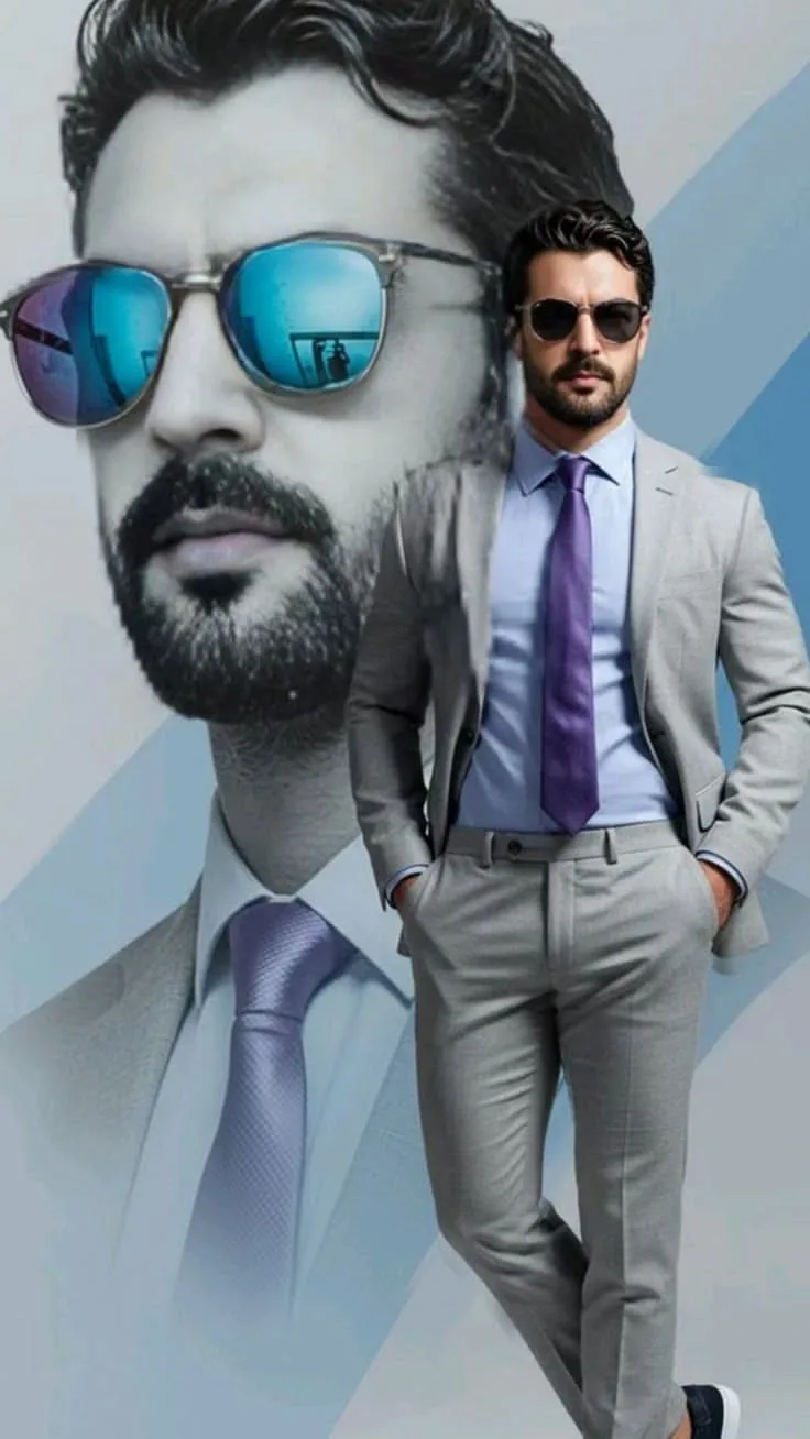 A high-end, premium corporate fashion poster and split-angle editorial portrait.