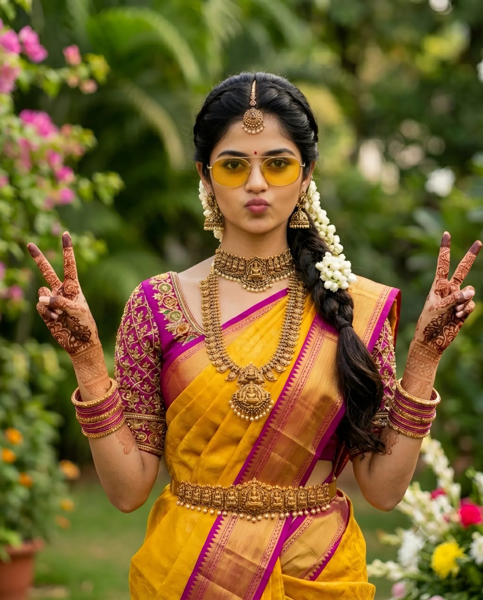 ✨South Indian traditional Saree vibe 🦚🦋 Prompt 👇