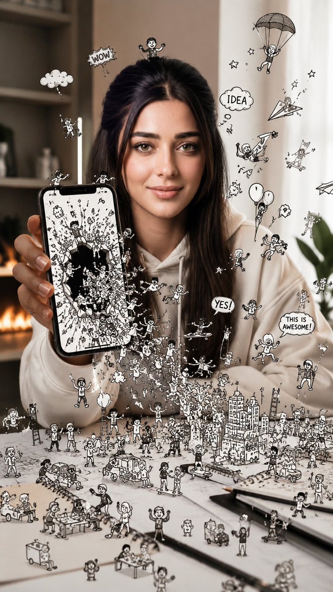 Woman and Doodle Portal