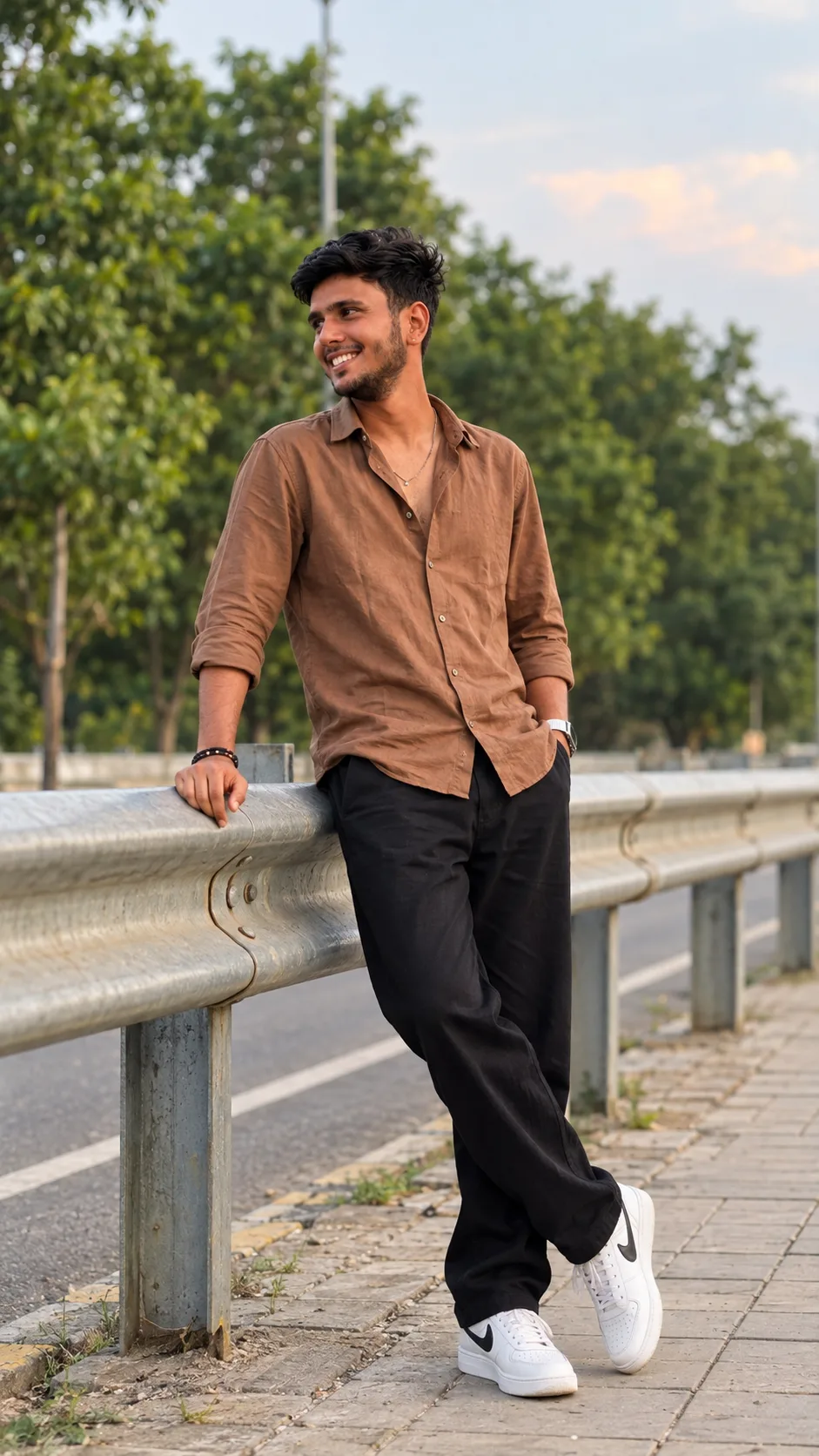 πΈ Exact Image Generation Prompt Create an ultra-realistic full-body outdoor portrait of a young adult South Asian man, closely matching