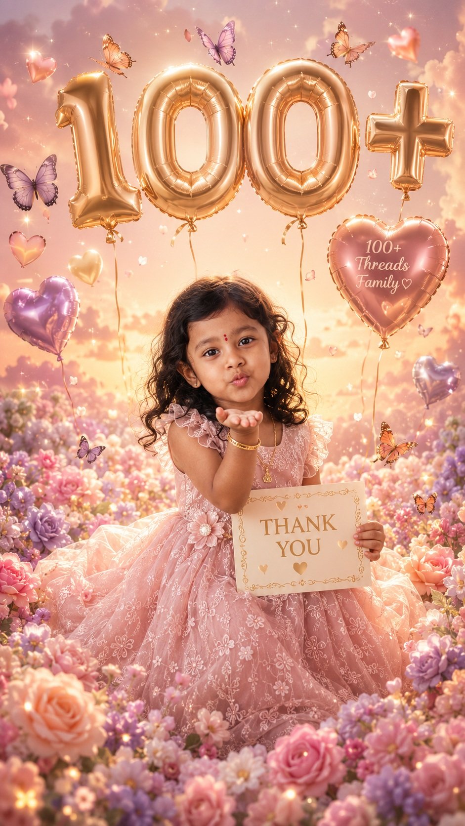 🥹💕 Wow... 100+ amazing people joined our little journey! Jashvi sends the biggest smile, warmest hug, and sweetest THANK YOU to every