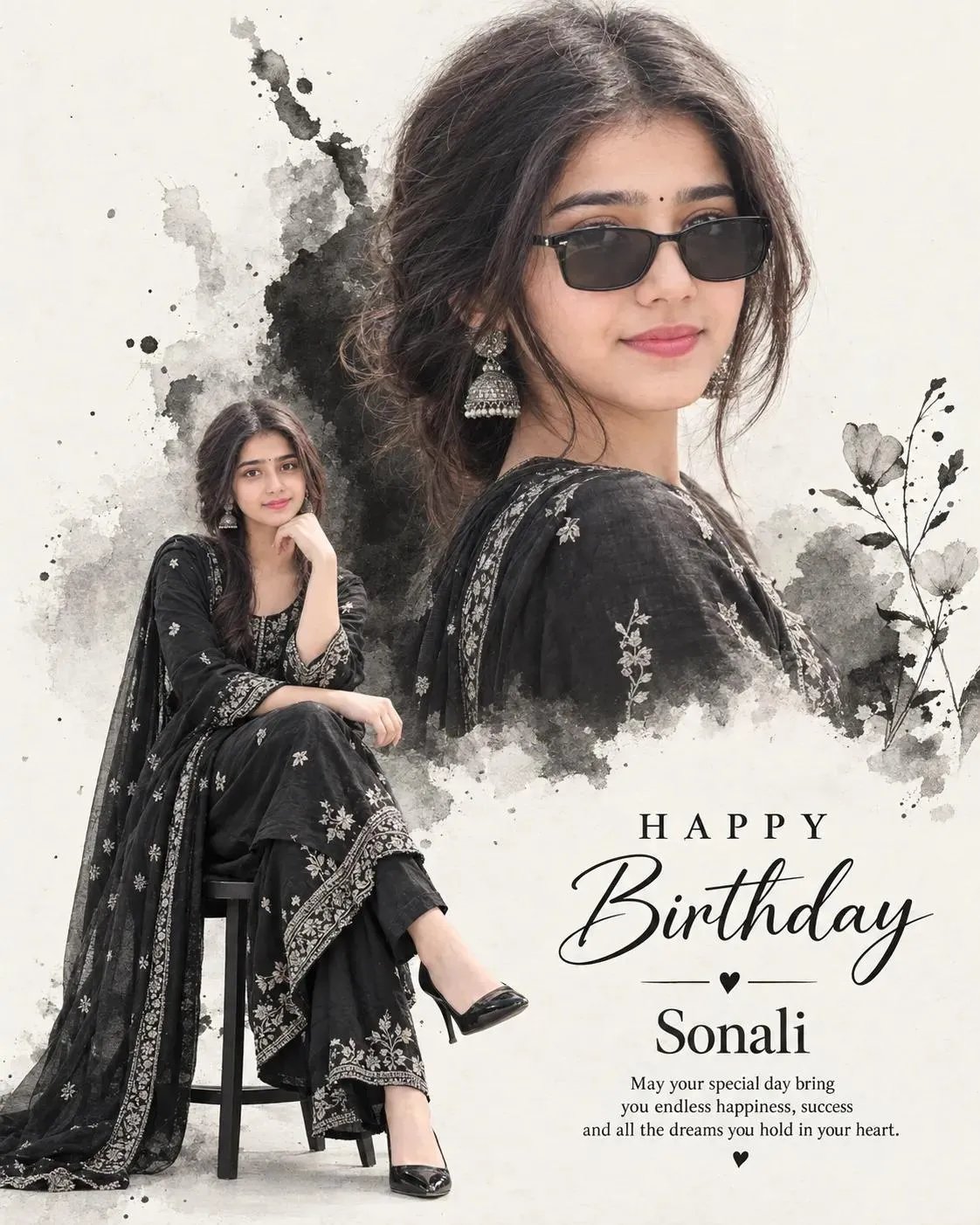 Indian Woman Birthday Poster