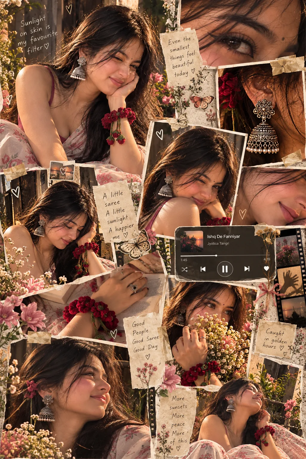 A warm little golden-hour memory, put together like a page from my scrapbook.