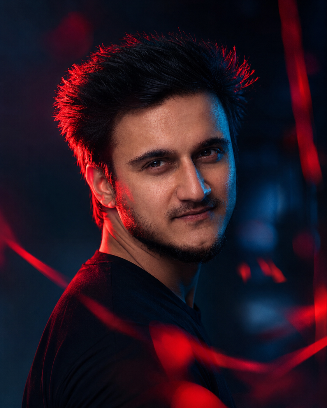 Ultra-realistic cinematic portrait of uploaded subject, preserving exact facial identity, realistic skin texture, side profile dramatic