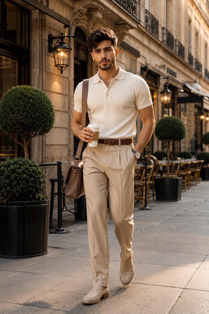 Image created on Gpt 2 Prompt: Ultra-realistic luxury men's lifestyle fashion editorial photography, 8K HDR, hyper-detailed, Vogue-quality.