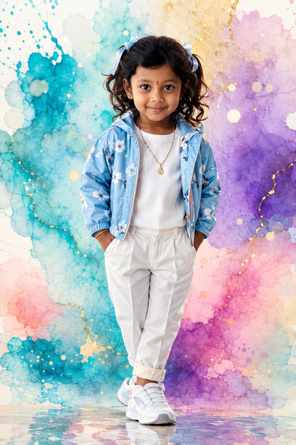 Girl's watercolor portrait