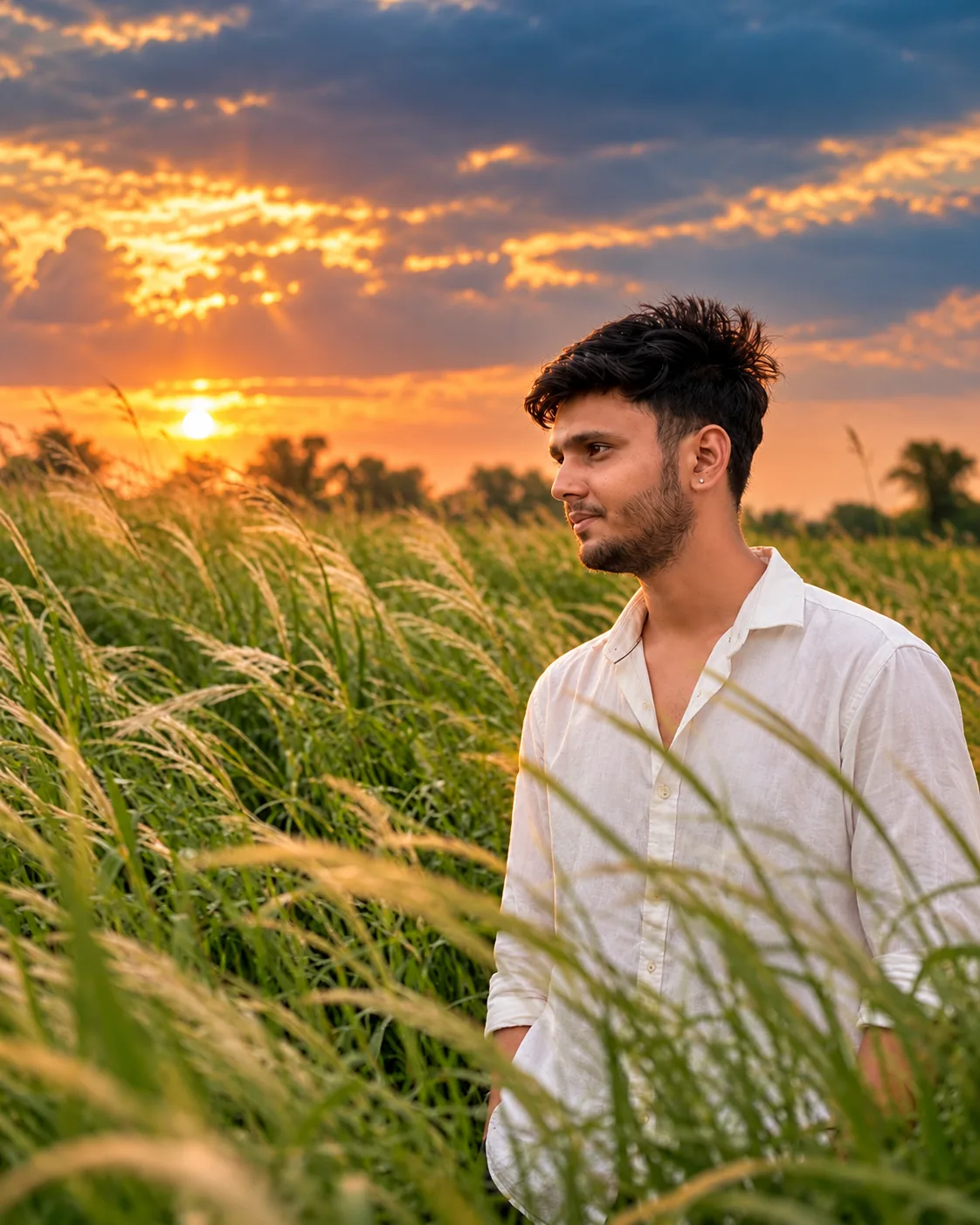 Create an ultra-realistic, high-resolution cinematic outdoor portrait based closely on the uploaded reference image.