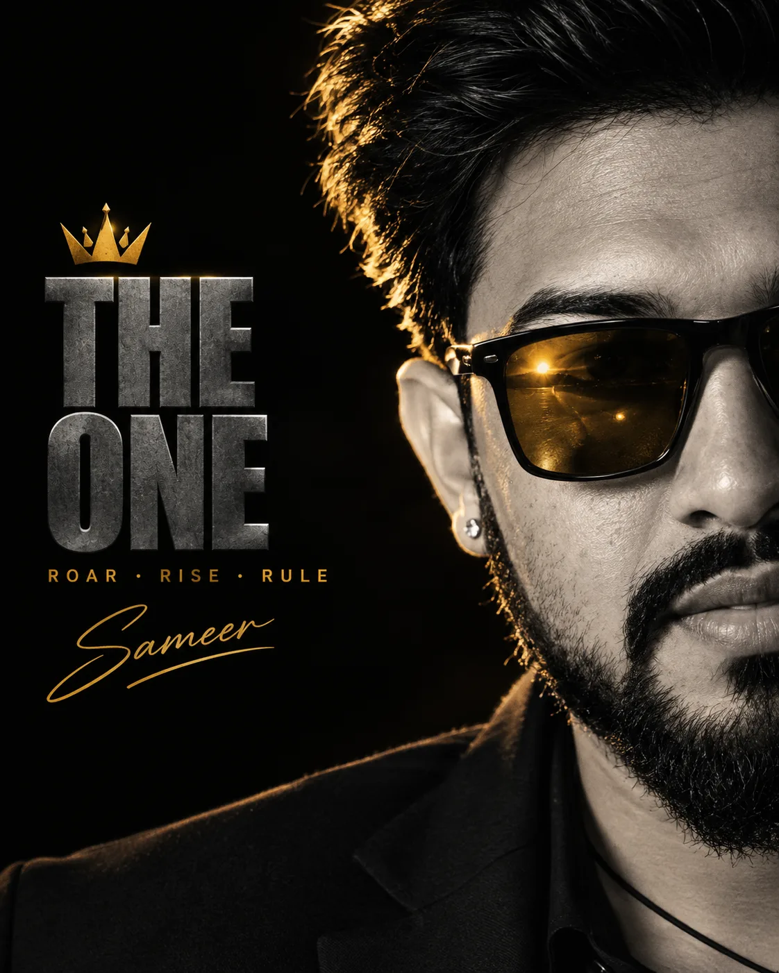 Dramatic cinematic poster-style portrait, 4:5 or 9:16 vertical aspect ratio.