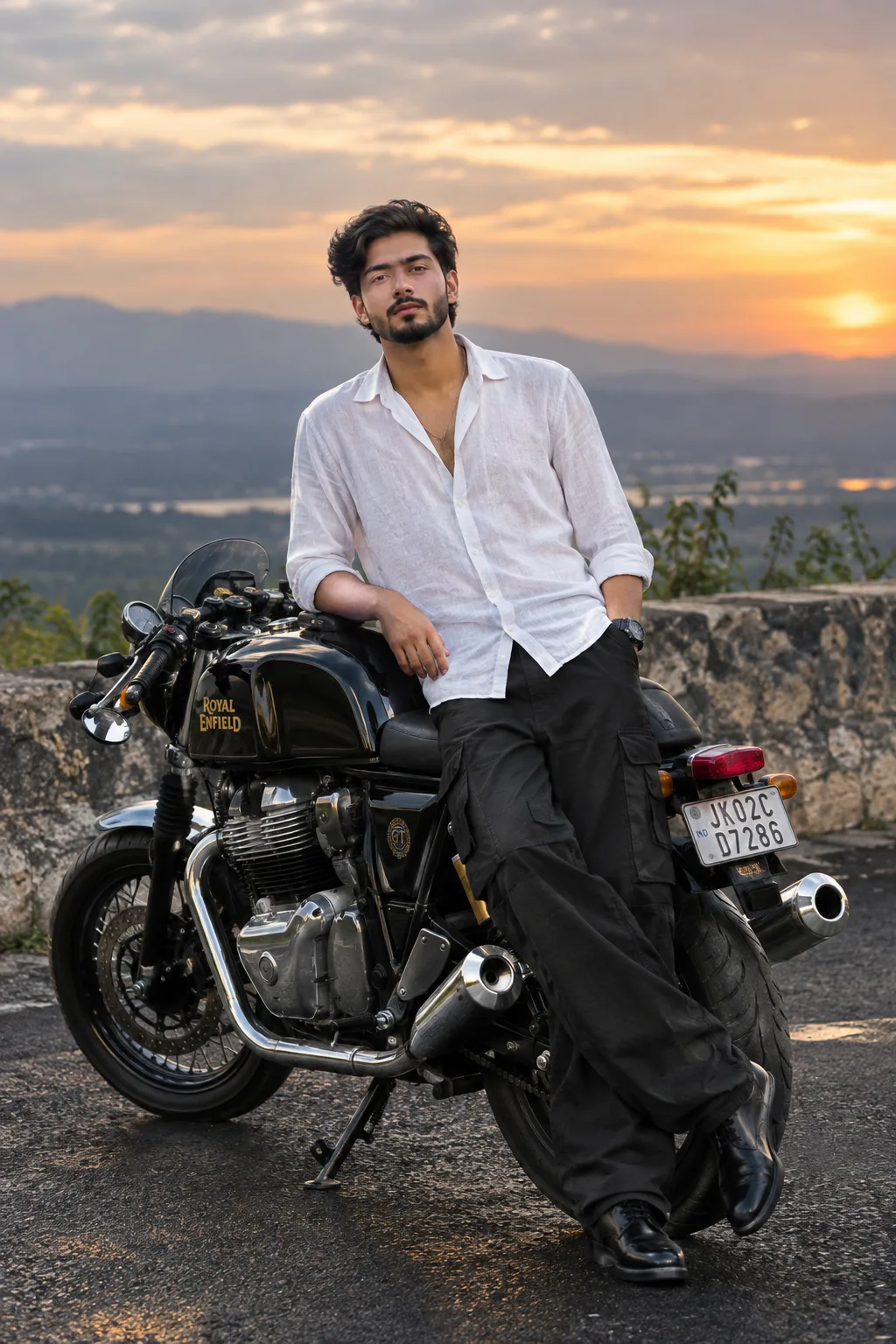 Ultra-realistic 8K cinematic full-body portrait of a 20-year-old man, using the uploaded reference photo as the primary identity reference.
