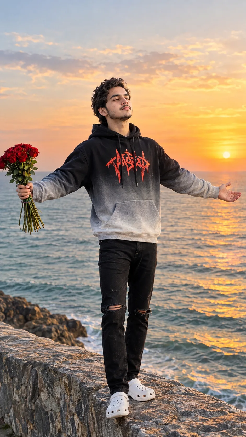 > Create an **ultra-realistic 4K/8K cinematic full-body vertical portrait** of a stylish young South Asian man standing confidently on a