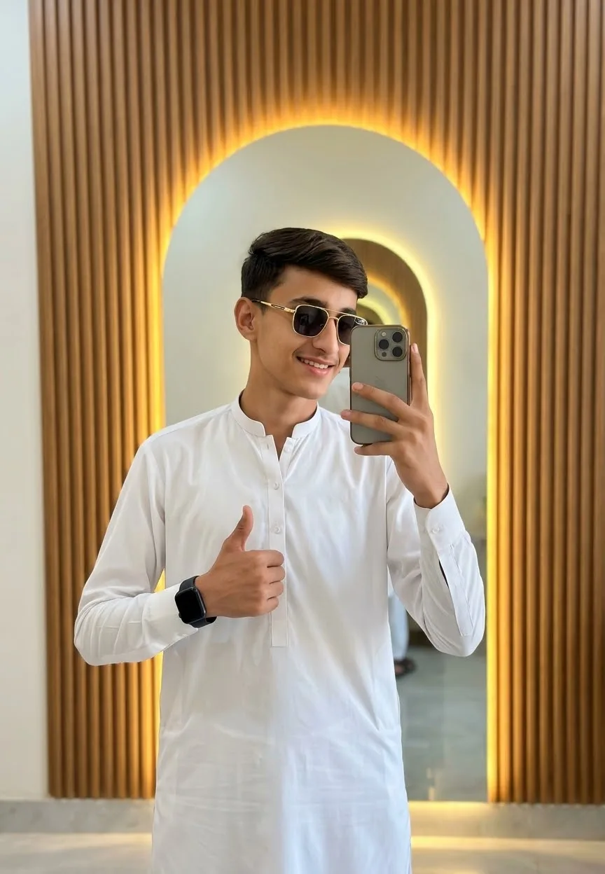 ππ«π¨π¦π©π: π Ultra-realistic high-quality mirror selfie of a handsome young man with the same face as the reference image.