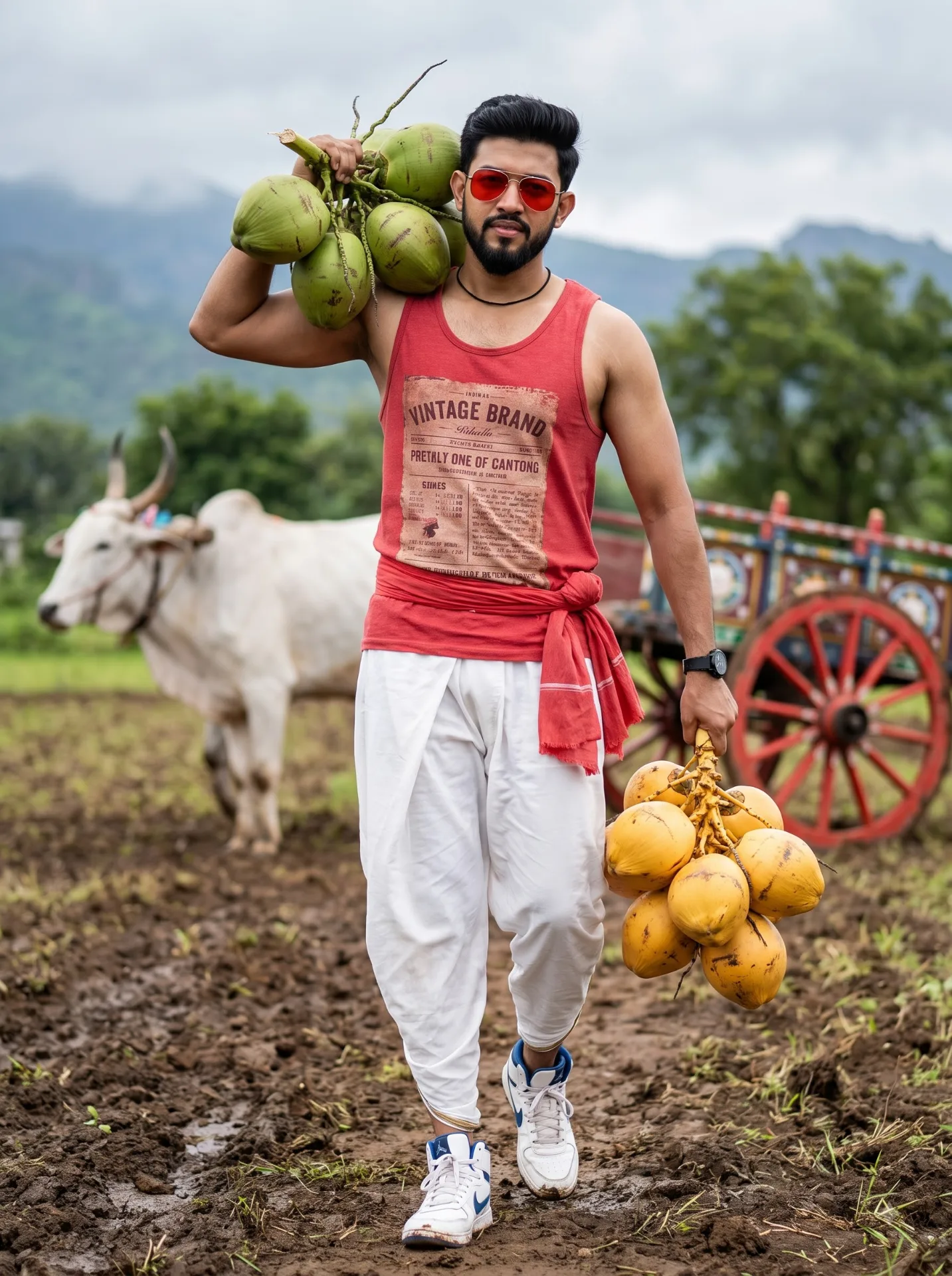 Ultra realistic, photorealistic, 8k cinematic full-body shot of a South Asian male in his mid-20s, 5'7" tall, athletic build.