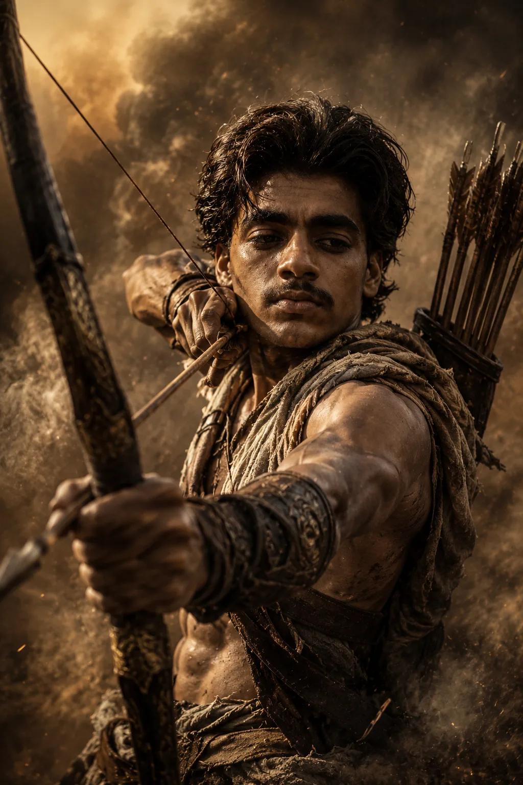 Exact Image Recreation Prompt Create a highly photorealistic cinematic fantasy action portrait closely recreating the reference image in