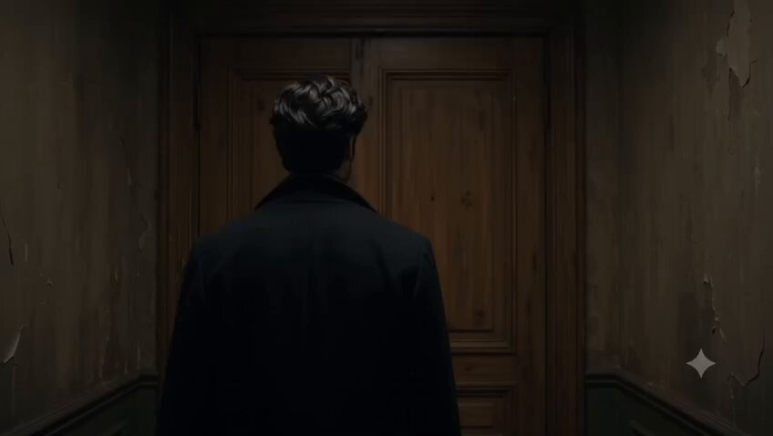 Man opens magical door