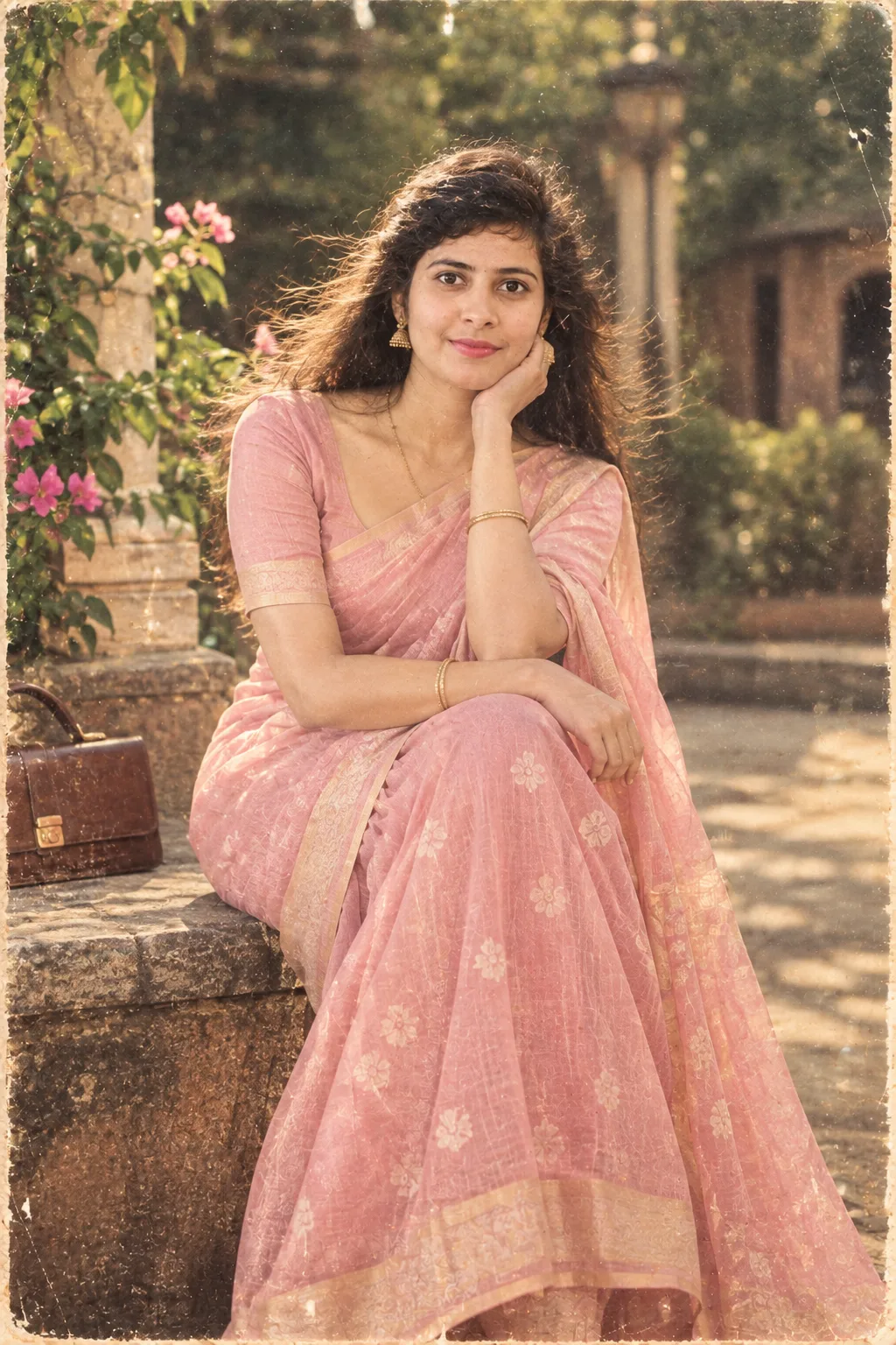 Create an ultra-realistic vintage Indian portrait photograph inspired by an authentic 1990s family-album photograph.