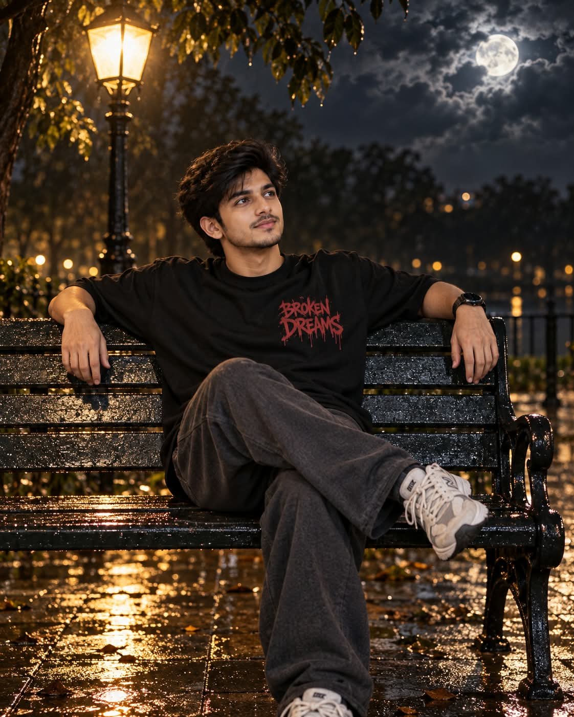 Moody Nighttime Man Portrait