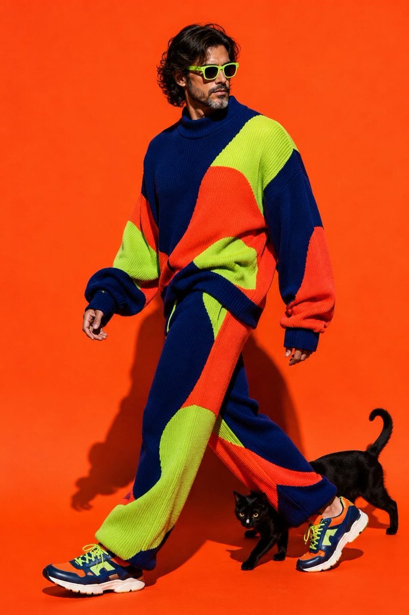 When fashion stops following rules Prompt: Ultra-realistic cinematic fashion editorial photograph of a stylish middle-aged South Asian man
