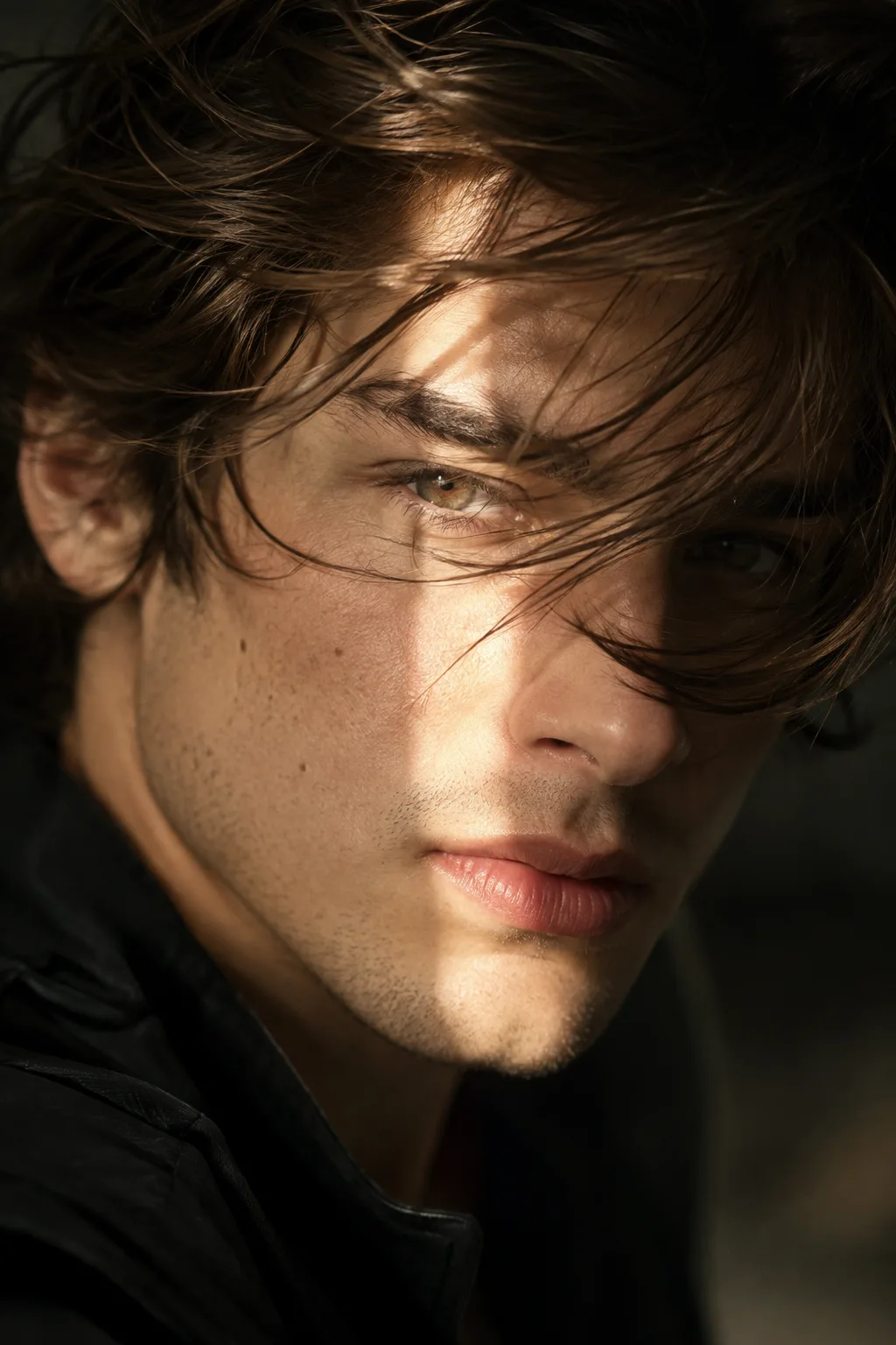 One beam of light. One unforgettably frame. π€ Promptπ Hyper-realistic cinematic. Create an 8K close-up portrait of a handsome young man