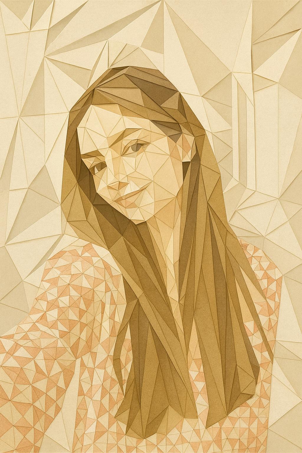 Transform this image into an elegant origami-style artwork.