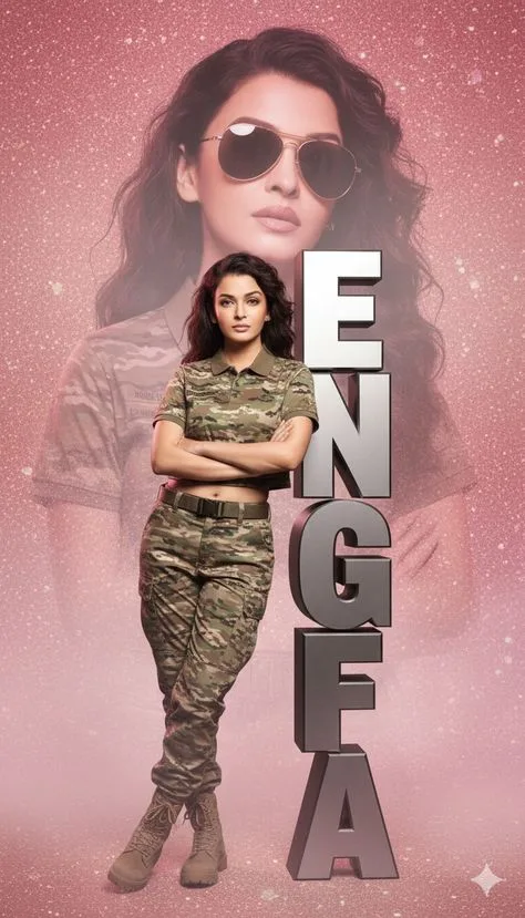 A cinematic action movie poster featuring a beautiful, fierce South Asian woman.