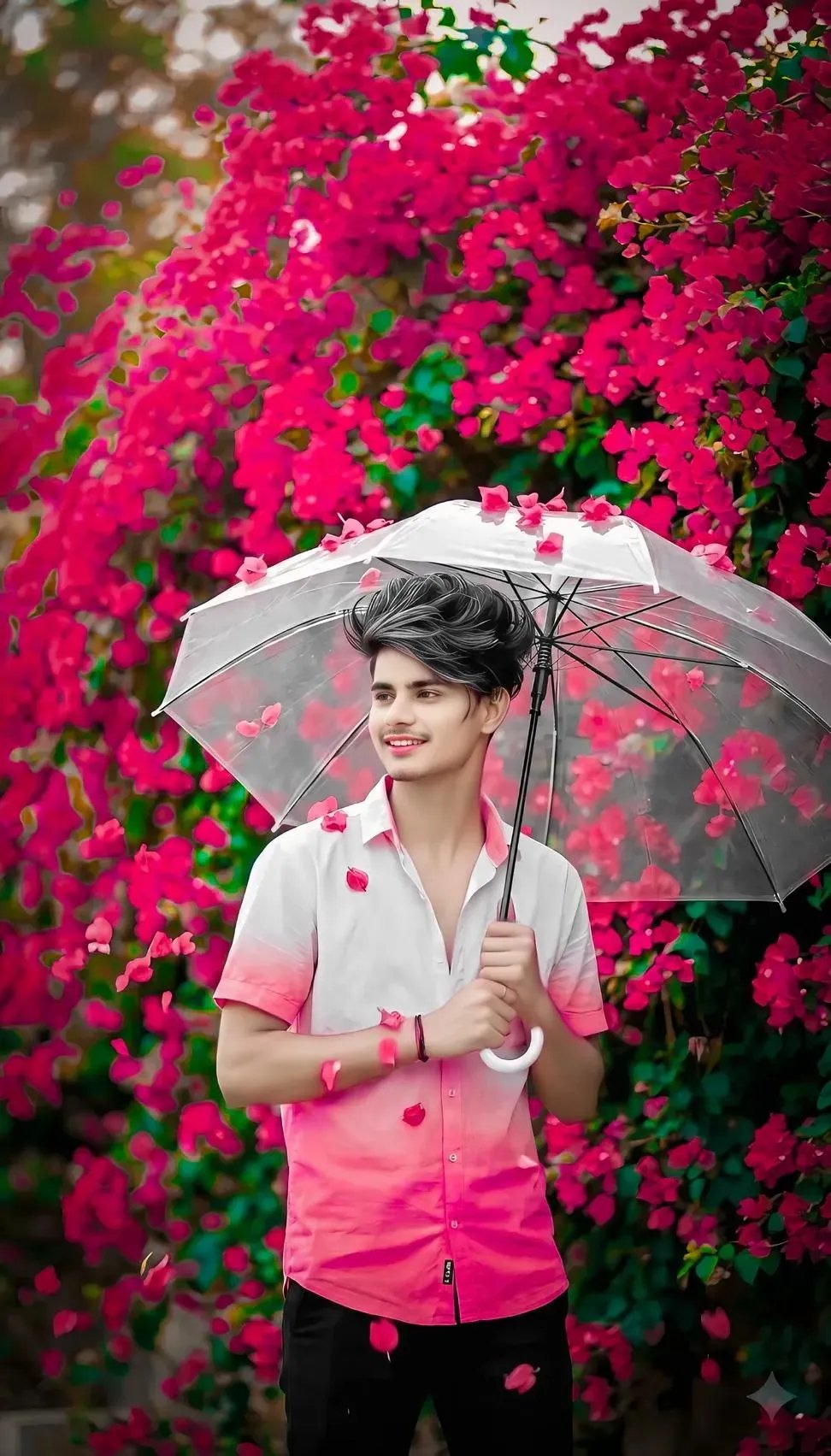 Man with Flower Umbrella