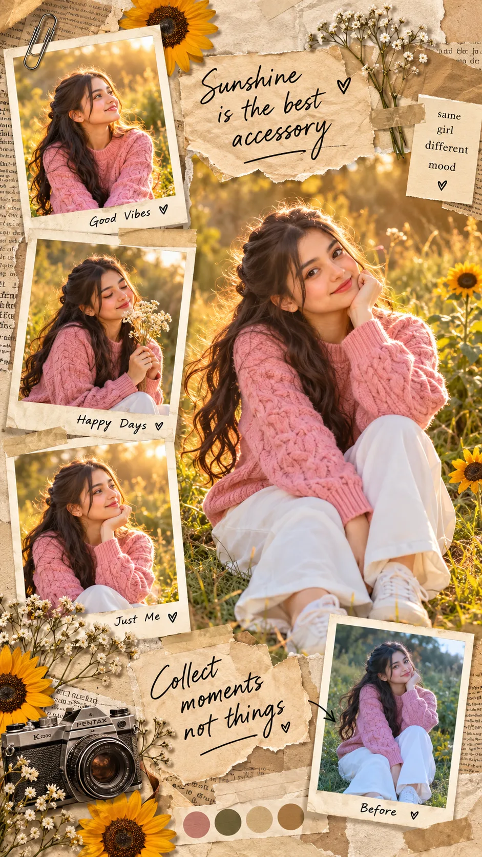Create image 9:16, Use reference IMG { "category": "graphic_design", "category_reasoning": "The image is a digital scrapbook-style collage