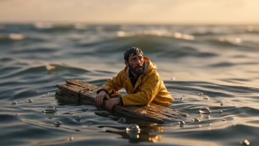 Miniature Ocean Rescue Scene