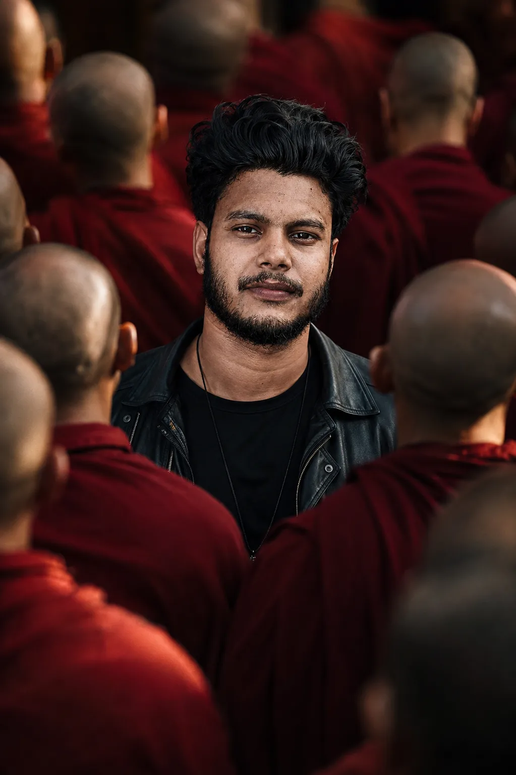 Ultra realistic, photorealistic, 8k cinematic portrait of a South Asian male in his mid-20s, 5'7" tall.