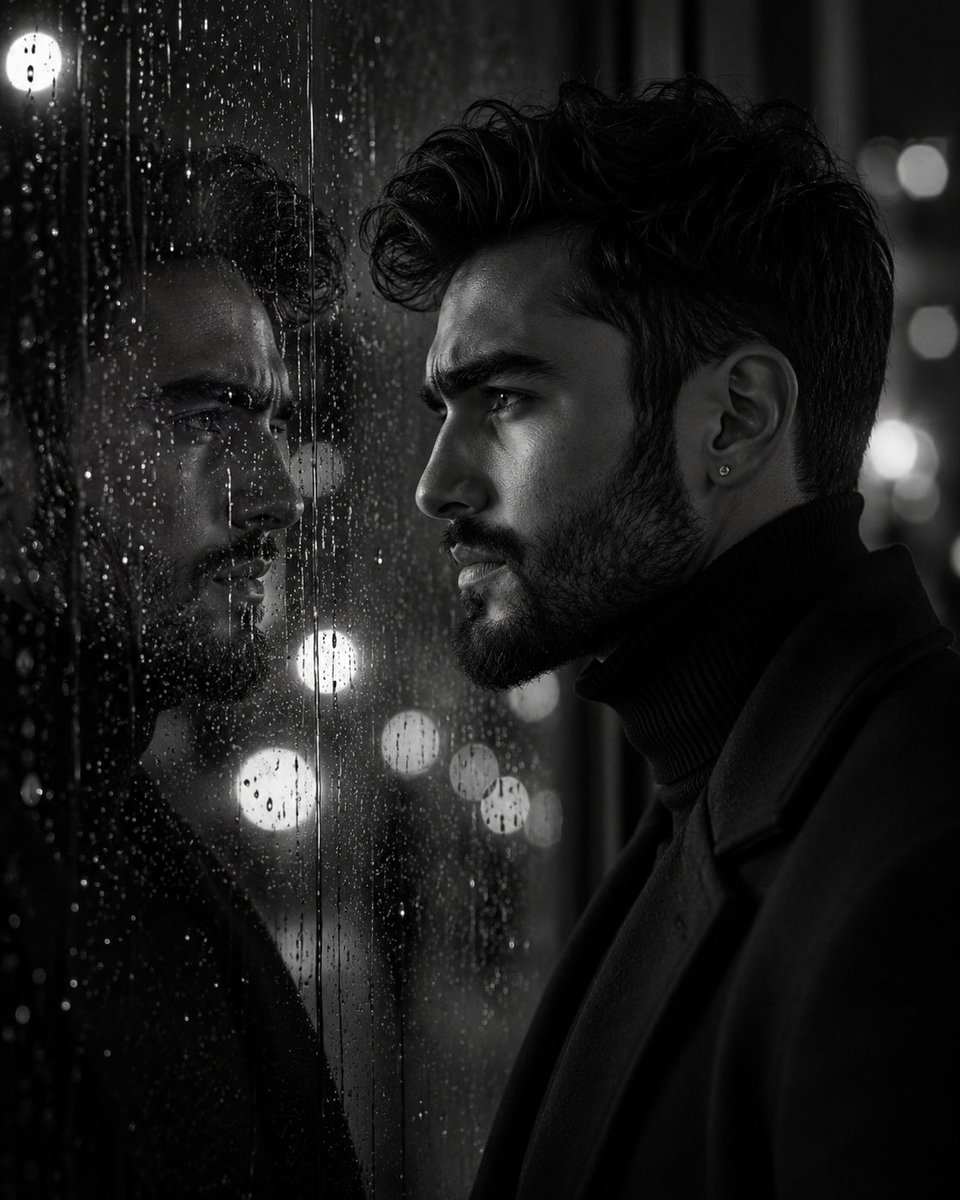 Cinematic B&W Male Portrait