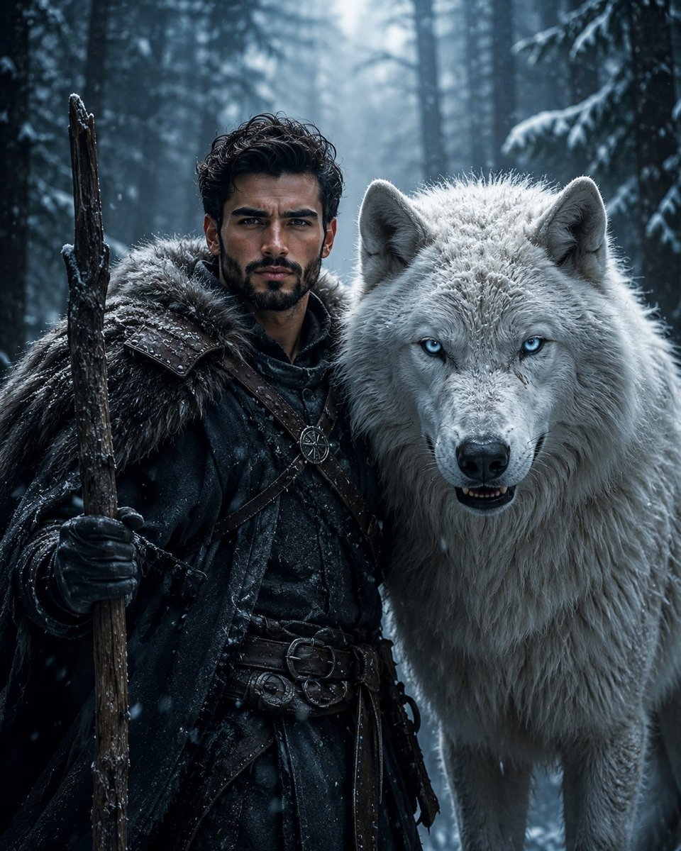Fantasy Man Arctic Wolf