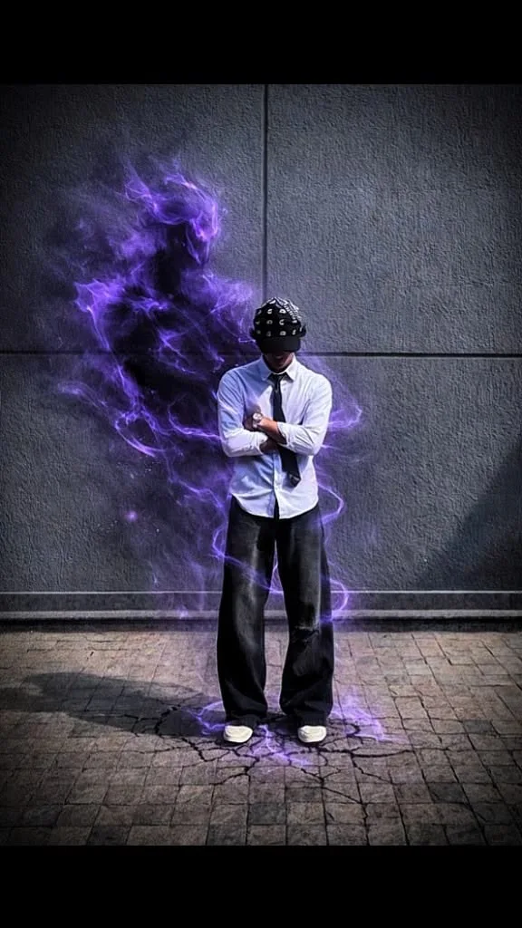 🎨 VISUAL STYLE Ultra-photorealistic cinematic portrait photography × dark supernatural editorial × psychological fantasy × urban street