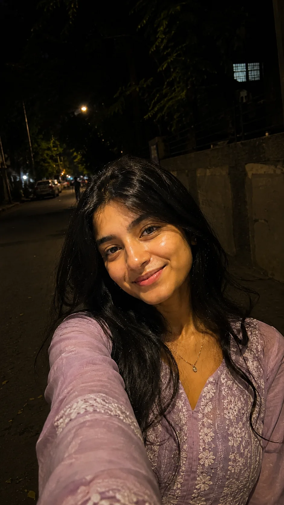 Apply a bold night-flash aesthetic to the uploaded photo while preserving original details except for lighting, glow, and color mood.