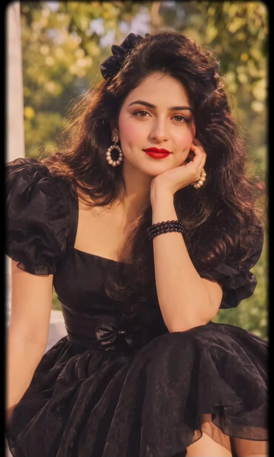 **Aspect ratio: 9:16 vertical — ultra-realistic vintage-inspired South Asian portrait** Create a beautiful **photorealistic portrait of a