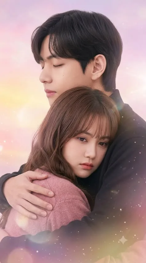 A professional, highly emotional, and cinematic K-drama style couple portrait photograph capturing a deeply romantic and intimate embrace