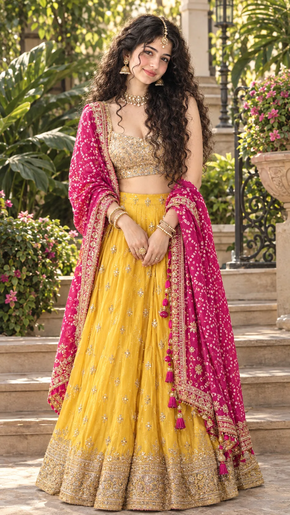 Create an ultra-photorealistic luxury Indian fashion portrait of me using my uploaded personal photograph as the PRIMARY IDENTITY